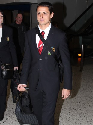 Javier Hernandez at Manchester Airport this week.