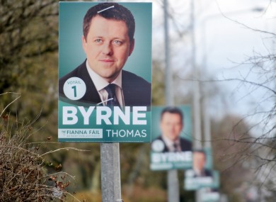 Posters for Thomas Byrne in Meath East during last year's by-election.