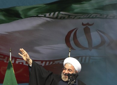 Iranian President Hassan Rouhani gives a speech in Tehran earlier this month.