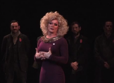 Panti, aka Rory O'Neill, takes to the stage of the Abbey Theatre last night.