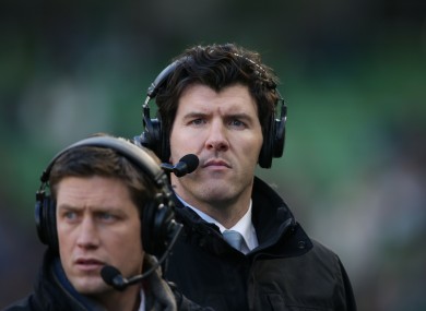 Horgan on pitch-side duty with Ronan O'Gara.