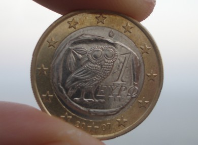 A Greek euro coin.