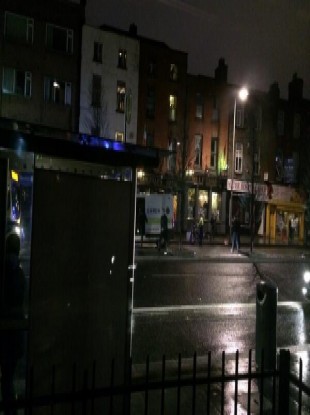 Scene tonight on Dorset Street