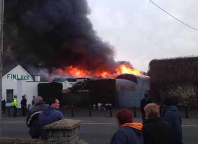 The scene of the fire this evening
