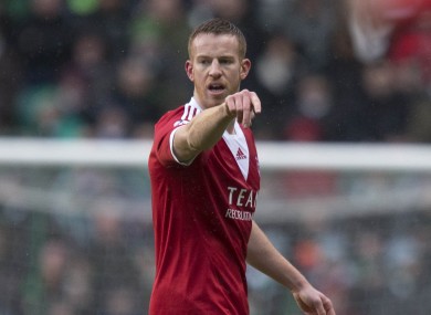 Ireland's Adam Rooney was on target for Aberdeen tonight.