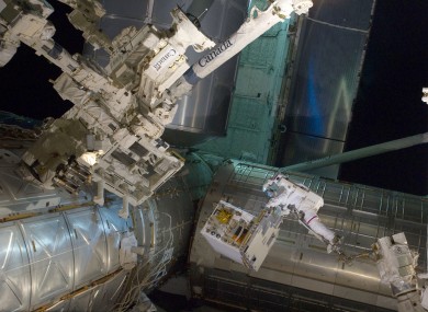 An astronaut on a previous spacewalk.