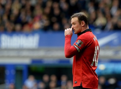 Wayne Rooney at Goodison Park yesterday.