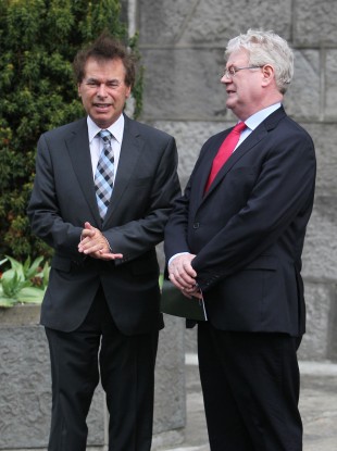 Alan Shatter and Eamon Gilmore at Arbour Hill just hours before the Minister dramatically resigned.