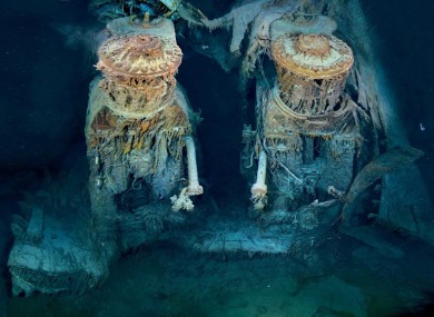 The Titanic engines under the sea.