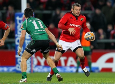 Fogarty in action for Munster against Connacht in 2011.