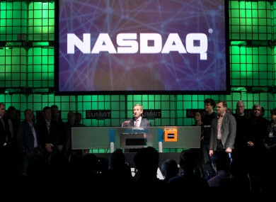 Enda Kenny rings the NASDAQ opening bell at the Dublin Web Summit last year.