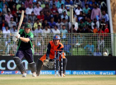 Joyce drives a shot away against the Netherlands earlier this year.
