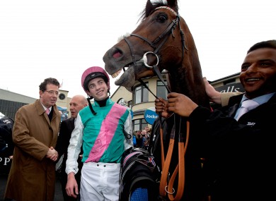 James Doyle with Kingman in the parade ring after winning The Tattersalls Irish 2,000 Guineas.