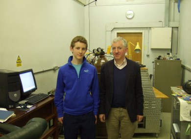 Tom with Dr Patrick McCarthy at the Department of Physics at UCC
