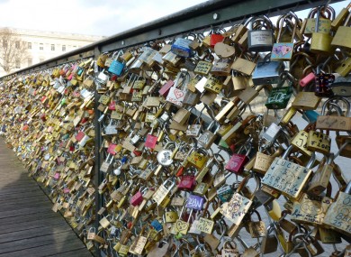 Love locks on the Pont des Arts.