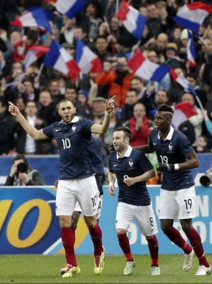 French goalscoring hopes rest on Karim Benzema (pictured) and Olivier Giroud.