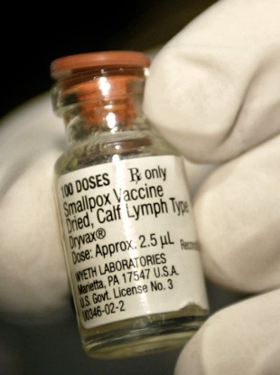 A vial of smallpox vaccine.