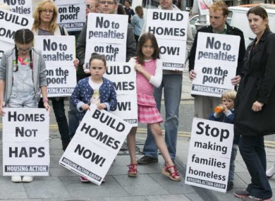 Ballymun residents protesting earlier in the month