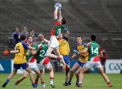 Mayo's Matthew Ruane and Ronan Raftery of Roscommon.