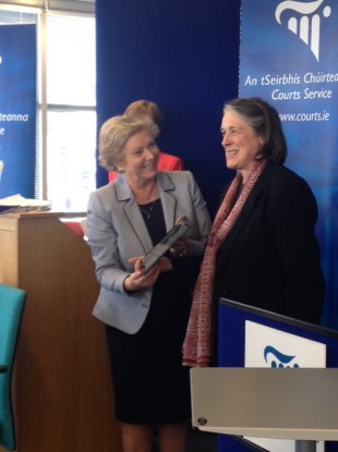 Justice Minister Frances Fitzgerald (L) with Chief Justice Susan Denham at the presentation of the Courts Service Annual Report.