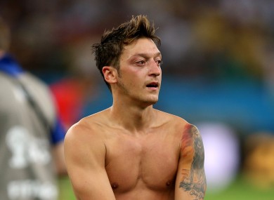 Özil celebrates after the final whistle in Rio