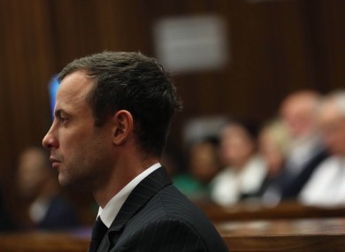 Oscar Pistorius in court today.