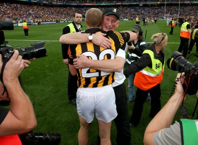 Perfect 10: Cody embraces Henry Shefflin afterwards.