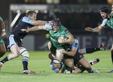 Connacht's Eoin McKeon is brought down.