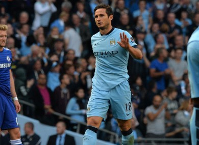 Frank Lampard refusing to celebrate after his goal.