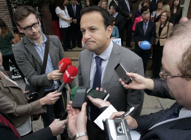 A tight-lipped Leo Varadkar in Dublin this morning