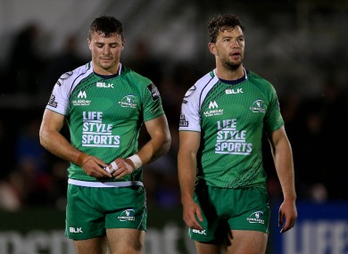 Robbie Henshaw and Danie Poolman show their disappointment at the final whistle.