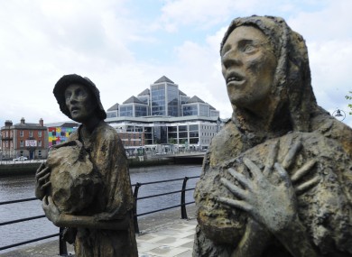 The famine memorial in Dublin