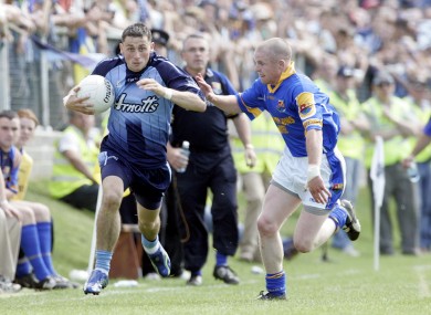 Alan Brogan of Dublin with Dermot Brady of Longford during the 2006 game.