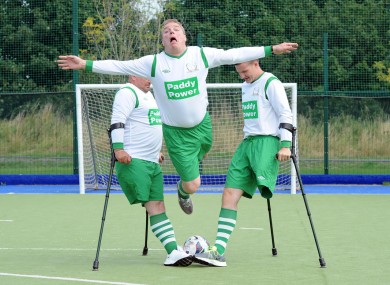 The players get stuck in with sponsor Paddy Power