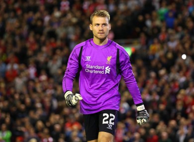 Liverpool goalkeeper Simon Mignolet.
