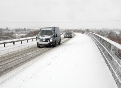 The M7 Motorway outside Naas, County Kildare following a snow storm.