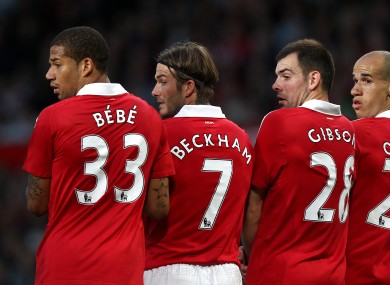 That;s Bebe on the left (at Gary Neville's testimonial).