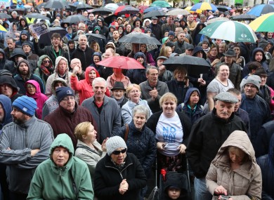 People gather at last weekend's water charge protests.