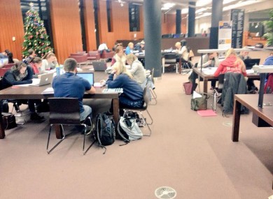 Students in the library last night.
