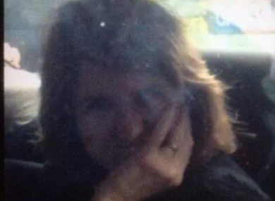Joan Burton in her car in Jobstown last month