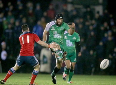 Muldoon dinks a delicate little grubber in behind the Munster line.