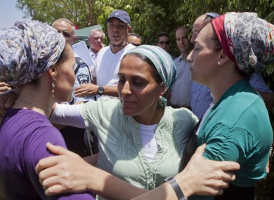 The teenagers' mothers pictured after their disappearance in June.