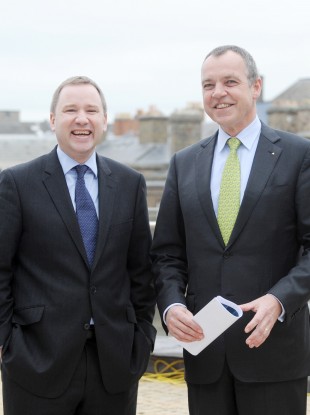Stephen Kavanagh (left) with current Aer Lingus CEO Christoph Mueller back in 2011.