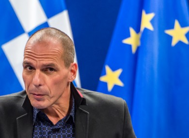 Greece's Finance Minister Yanis Varoufakis after the unsuccessful meeting.