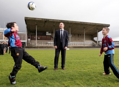 Ireland manager Matin O'Neill visiting Markets Field redevelopment project last year.