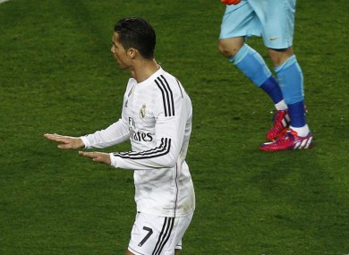 Cristiano Ronaldo celebrates Clasico strike