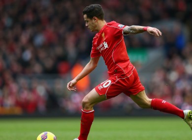 On-form: Liverpool attacker Philippe Coutinho.