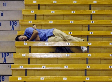 Drifting off to sleep in the stands is okay, drifting off on court... not so much.