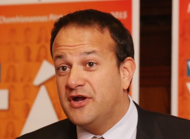 Leo Varadkar at the Fine Gael campaign launch today.