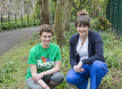 Shannen Bulman Joyce (left) and Leah Bergin, a nurse in St Therese’s Ward at the Mercy University Hospital.